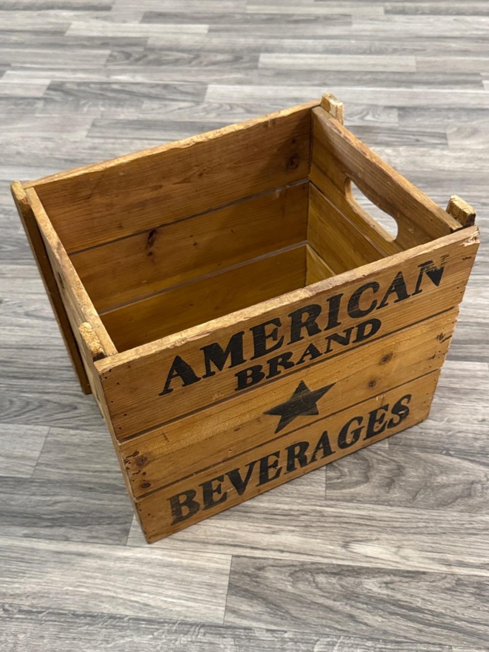 Vintage American Brand Beverages wood crate